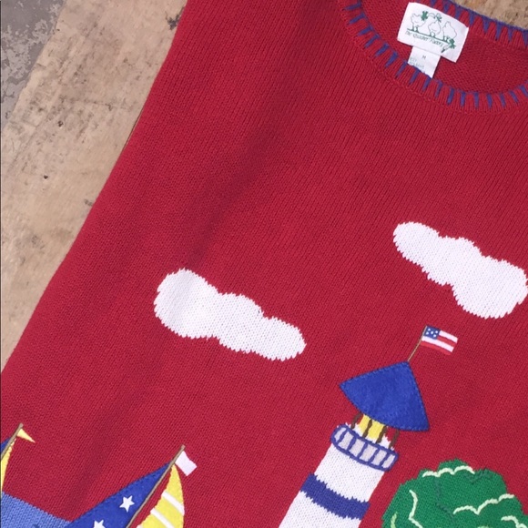 QUACKER FACTORY RED BEACH LIGHTHOUSE SWEATER - Picture 3 of 8